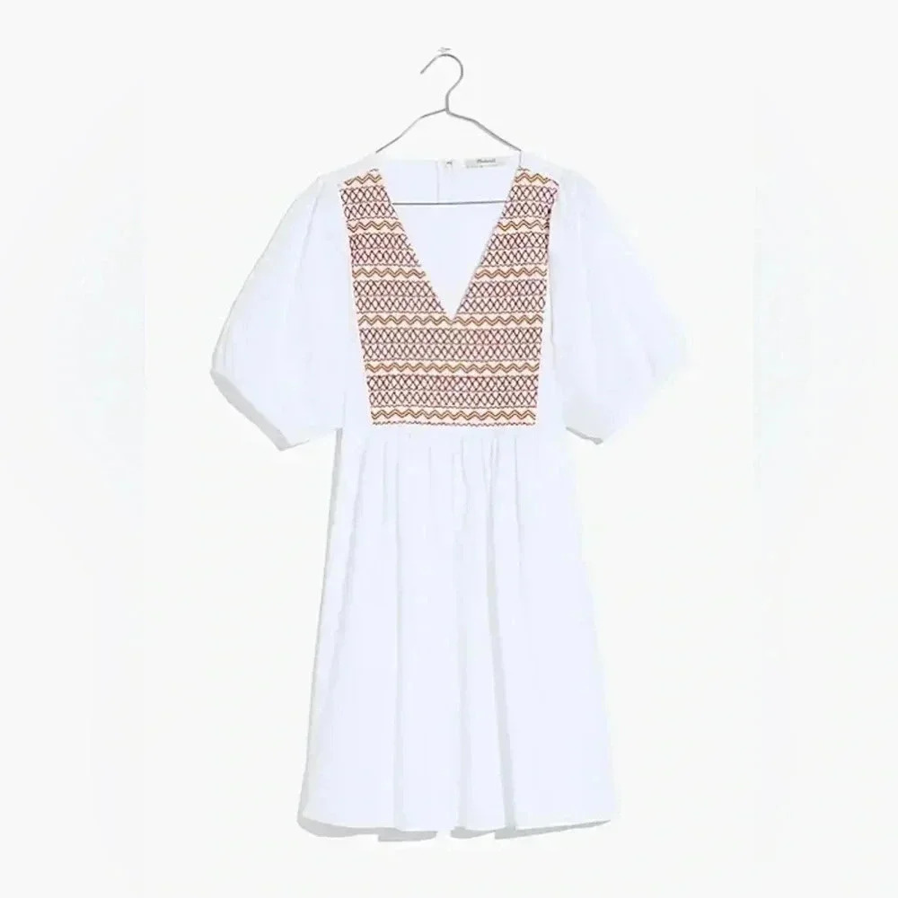 MADEWELL Embroidered Poplin V-Neck
Mini Dress / Size Small / - Picture 2 of 11